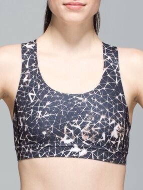 LULULEMON All Sport Bra Adjustable Star Crushed Multi Black Size 8 Luxtreme Run